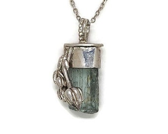 Aquamarine Crystal Cap Pendant