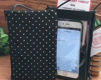see thru cell phone purse