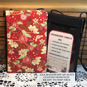 Cartera con pantalla táctil, funda para teléfono inteligente, funda para iPhone, bolso bandolera pequeño, cartera con pantalla táctil, teléfono para hablar y enviar mensajes de texto, hecho a mano en EE. UU., funda para teléfono móvil