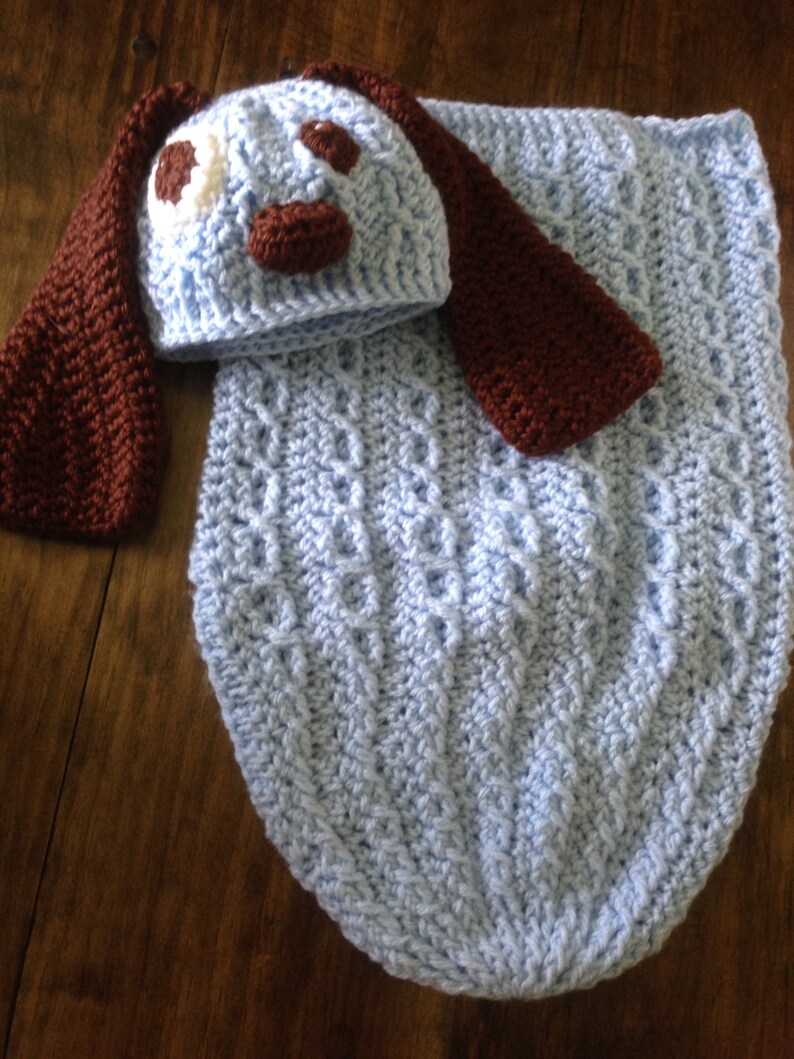 Crochet baby cocoon and matching hat free shipping Etsy