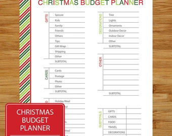 christmas budget planner holiday budget sheet budget etsy