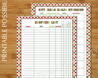 christmas shopping and budget planner holiday budget sheet etsy