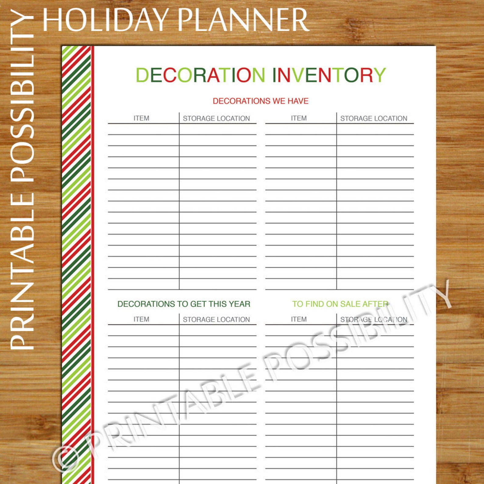 Holiday Decoration Set Christmas Decoration Inventory List Etsy