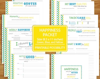 Happiness Worksheet Printables Brights 12 Pages 8.5x11 | Etsy