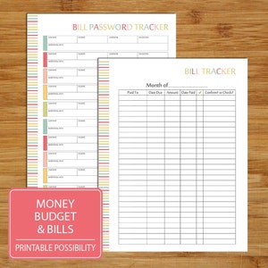 Money Budget and Bills Planner A5 Size Printable Financial Kit Track ...
