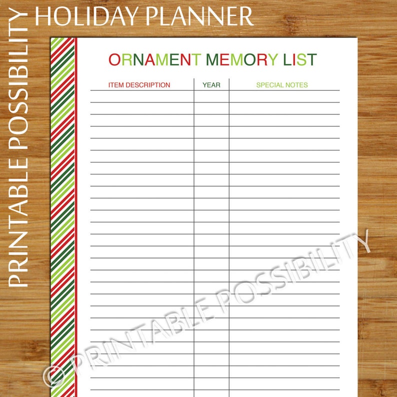Holiday Decoration Set Christmas Decoration Inventory List  Etsy