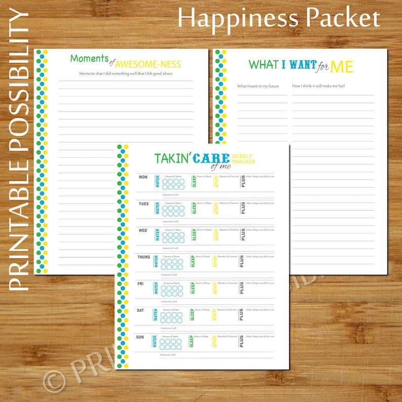 Happiness Worksheet Printables 12 Pages 8.5x11 Inch Printable Digital ...