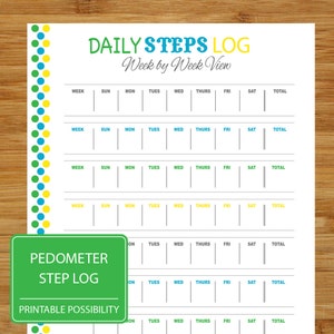 Daily Steps Log - Pedometer Step Tracker - Exercise Daily Step Record - Pedometer Tracker - Health Exercise Fitness