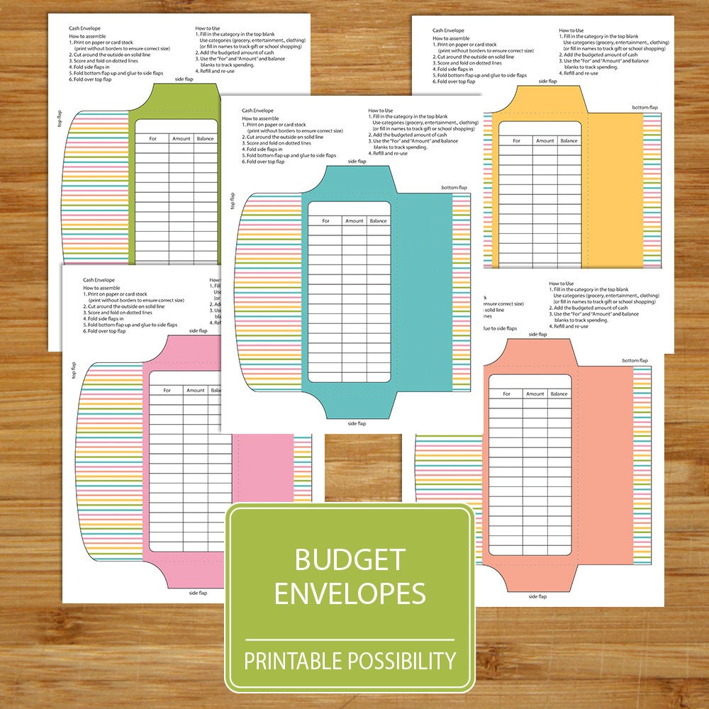 Cash Budget Envelopes Set of 5 Budget Envelopes Budgeting Etsy