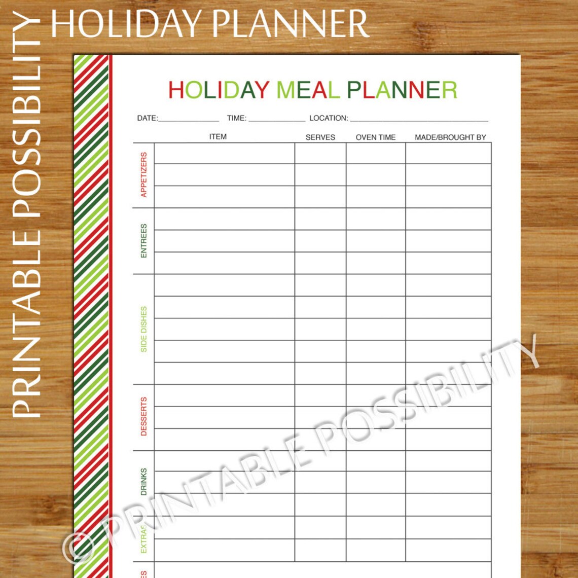 Holiday Baking and Party Printable Planner Set Christmas Baking List ...