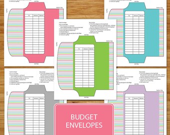 Cash Envelopes Set of 5 Printable Budget Envelopes - Budgeting Envelopes - Coordinates with Home / Etsy Business Planner Bundle Pink Teal