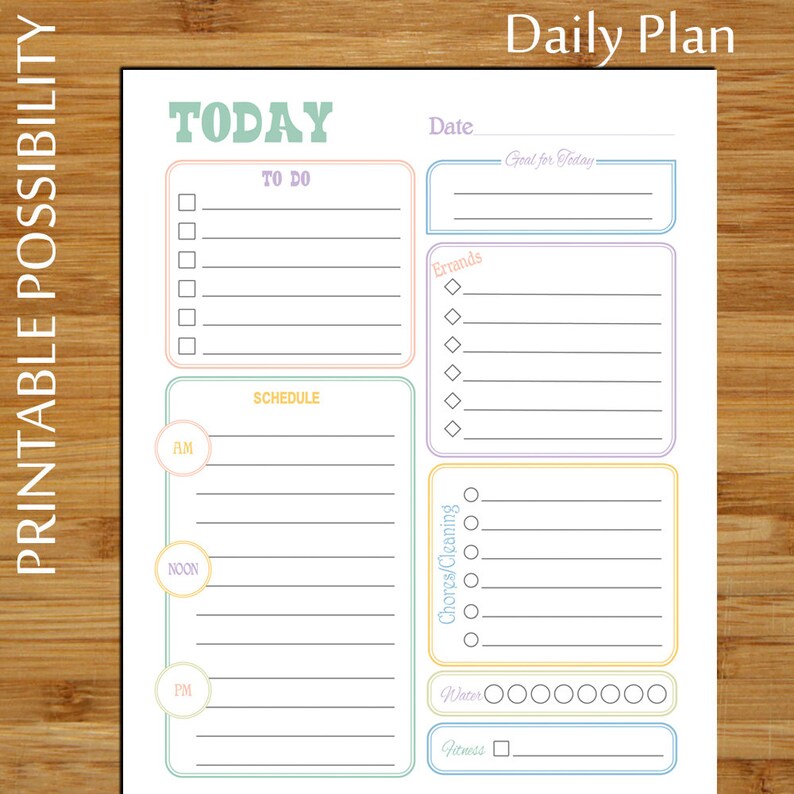 printable daily planner pastel daily to do list planner etsy