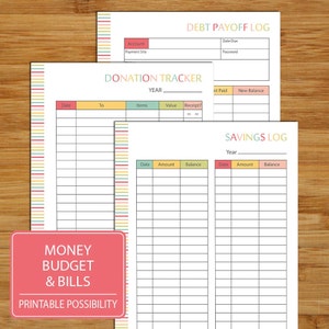 Money Budget and Bills Planner A5 Size Printable Financial Kit Track ...