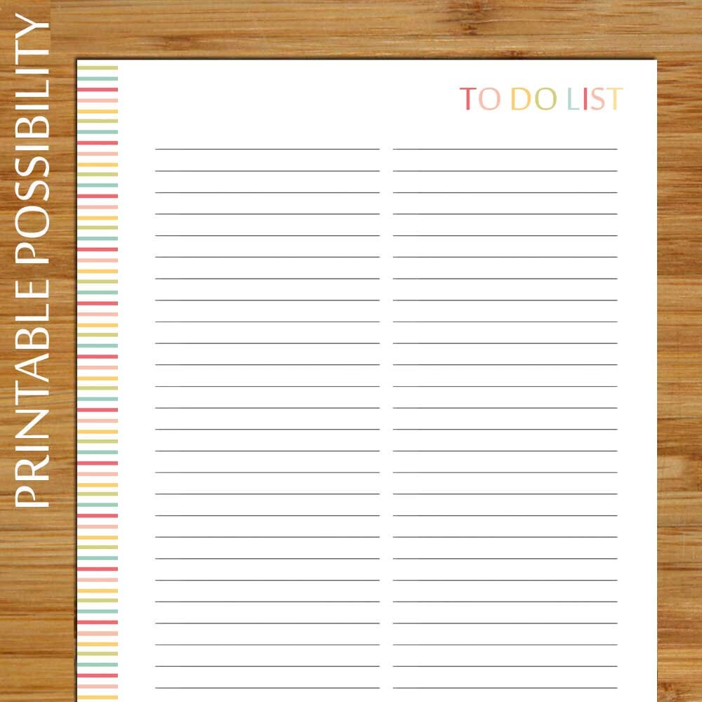 Printable Master To Do List Colorful Overall To Do List for | Etsy