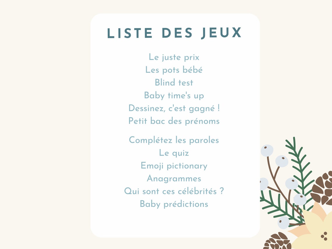 12 jeux baby shower en français à imprimer, thème hiver, pdf, bébé