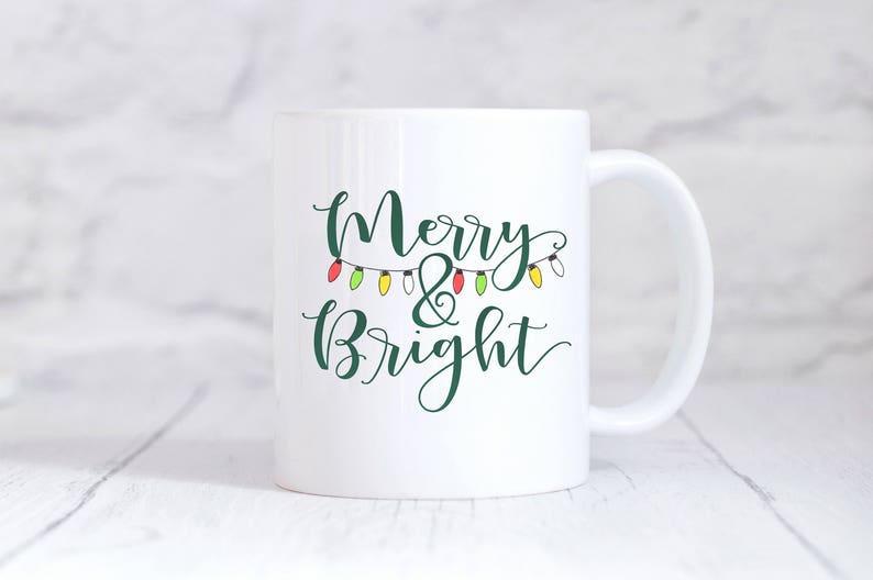 Download Merry and Bright Design Christmas Designs Sublimation | Etsy