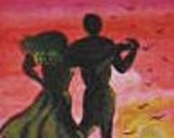 Dancer in sunset, watercolor print, tango dance, modern wall art, ballroom dancers, wall prints, abstract, wall pictures, home decor #67