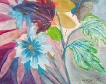 Modern wall art, flower bouquet, paintings of flowers, bedroom wall decor, art prints, floral wall art, wall pictures, wall flower decor #45