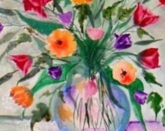 Mother's day gift, watercolor art, floral wall art, vase of flowers, watercolor art prints, wall posters, watercolor artwork, home decor,#40