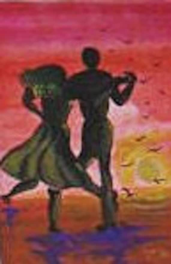 Dancer in sunset, watercolor print, tango dance, modern wall art, ballroom dancers, wall prints, abstract, wall pictures, home decor #67