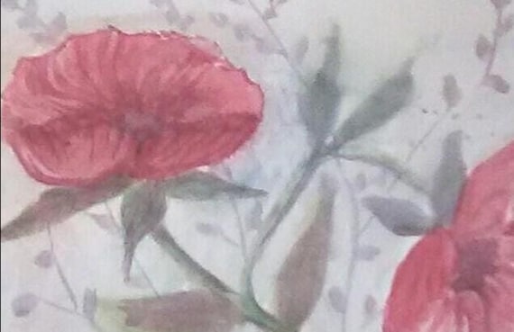 Red Poppy  Floral Painting  Art Print, Bedroom Wall Art, Gift for her, Red Flower  watercolor Painting, Holladay Gift #216