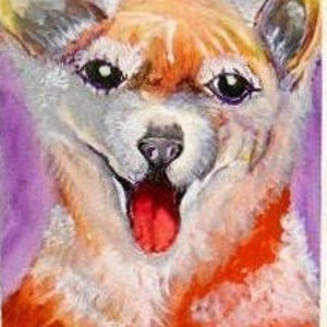Shiba Inu Puppy, Watercolor Animal Original Painting Print, Dog Wall Art, Pet Friend Painting , Nursery Wall Art, Gift for Animal Lover #006