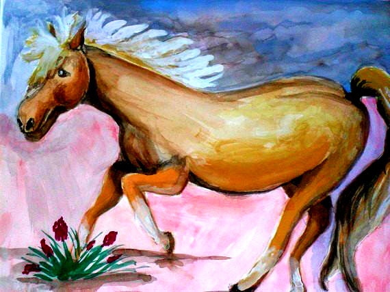 Modern wall art, wild horse, western home decor, nature art, poster, southwestern decor, horse print, watercolor painting, rustic art #59