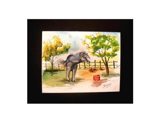 Western home decor, animal farm, modern wall art, wild horse, gift for sister, watercolor art, dining room art, wall picture, home Deco #51A