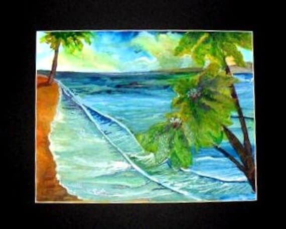 Beach wall art ,fine art prints, From My watercolor painting, ocean original art poster, coastal decor, nautical gifts, bathroom art # 58A