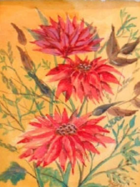 Christmas Flower Painting ,Watercolor poinsettia print, floral watercolor painting print Christmas decorations, home wall decor, gifts #79