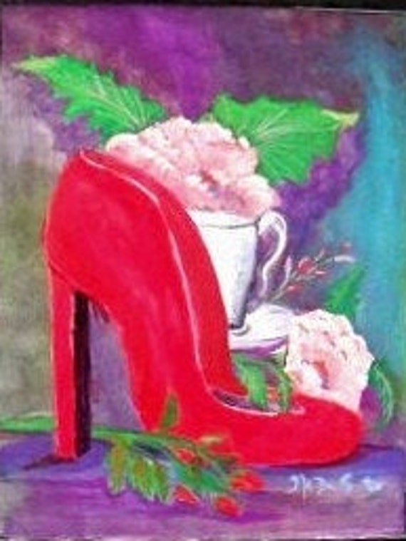 Gifts for mom, red shoe, modern wall decor, watercolor art, watercolor painting, art print, housewarming gifts, wall pictures, home decor #7