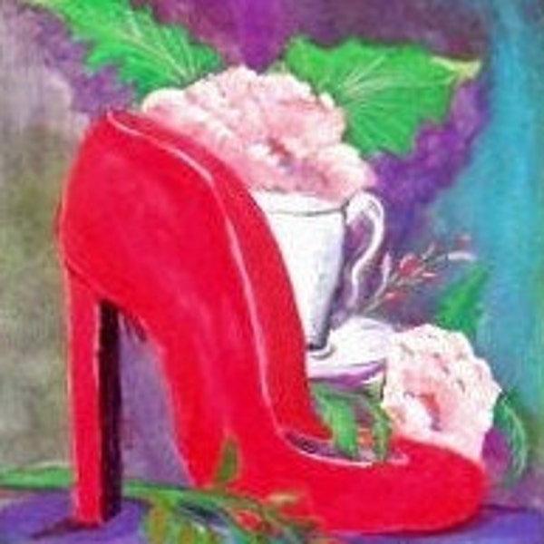 Gifts for mom, red shoe, modern wall decor, watercolor art, watercolor painting, art print, housewarming gifts, wall pictures, home decor #7
