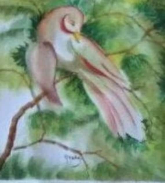 Pink Dove bird painting ,Print from My watercolor original painting,living room art decor,art print,Mother's day gifts,#194