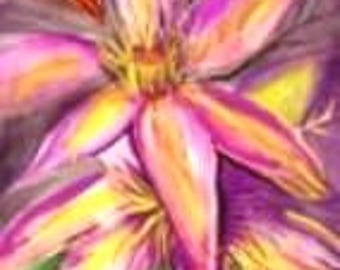 Hot pink floral watercolor art print from original painting , art work flower wall art, bedroom decor, gift, art print  # 20