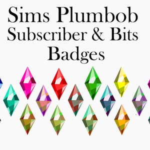 Sims Plumbob Subscriber & Bits Badges (Pack of 17)