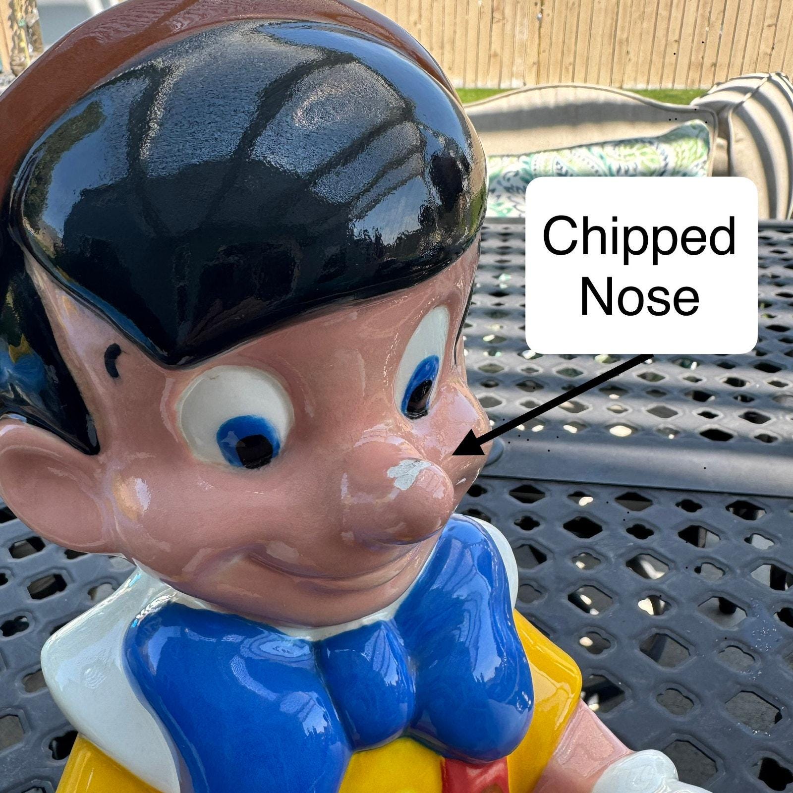 Disney Pinocchio Figural Cookie Jar Fishbowl Cleo Ceramic Glass
