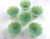 Fantastic Set of Six Fire King Jadeite Glass Dessert Bowls