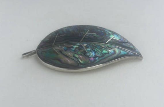 Beautiful Mexican Sterling Silver and Abalone Lea… - image 6