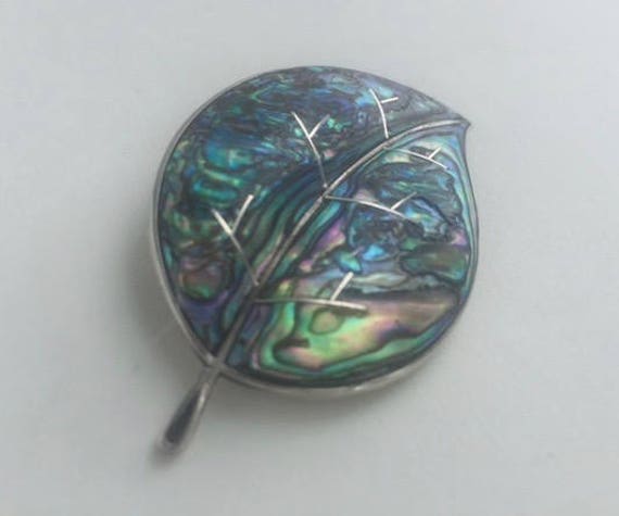 Beautiful Mexican Sterling Silver and Abalone Lea… - image 7