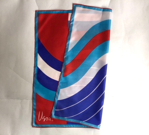 Bold Vera Red, White, and Blue Striped Scarf - image 5