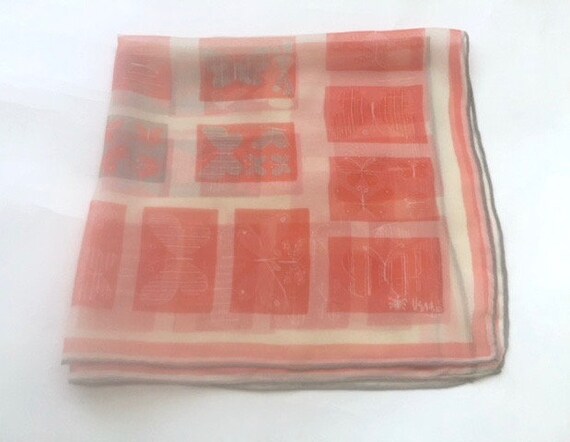 Amazing Early Vera Silk Chiffon Scarf with Butter… - image 3