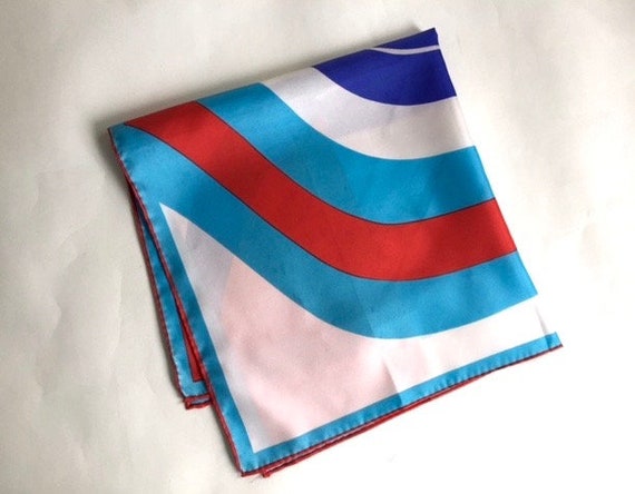 Bold Vera Red, White, and Blue Striped Scarf - image 7