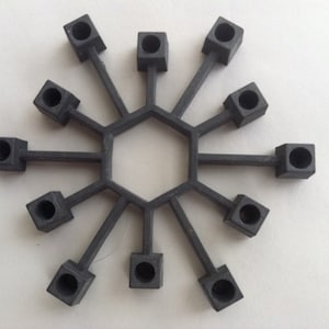 Vintage Cast Iron Atomic Burst Candleholder