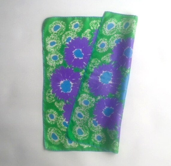 Brilliant  Blue + Green Vera Floral Scarf - image 3