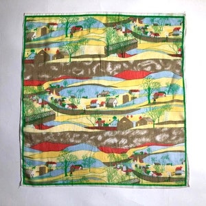 Fantastic Colorful Farm Landscape Scarf