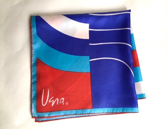 Bold Vera Red, White, and Blue Striped Scarf - image 3