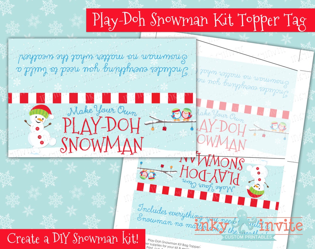 DOHriffic Christmas Play Dough Tags, Printable PDF - My Party Design