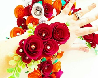 Wedding paper flowers. Wedding corsages. Flower corsages. Wedding bouquet