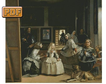 Las meninas - Patrón punto de cruz PDF - Descarga inmediata - Cross stitch pattern PDF - Instant download