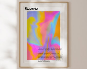 Pôster com gradiente Y2K Aura, arte de parede estética (download digital)